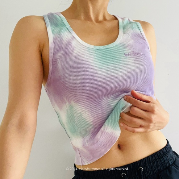 Urban Outfitters Iets Frans Tie Dye Tank Top Women's Green and Purple Size L - Picture 7 of 17